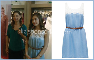 Fatih Harbiye dizisi 40.Bölüm (Sezon Final) Neriman'ın Dantel Detaylı Kot Elbisesi...